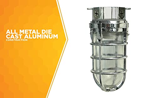 Woods L1706Ch Vandal Resistant 150W Incandescent Security Light; Ceiling Mount; Chrome #TOP2