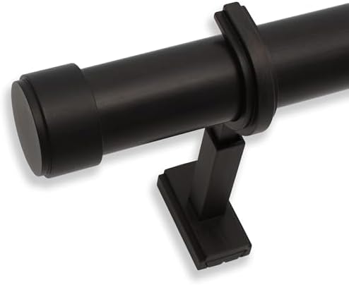 BlastHome® Luxury 14 ft Custom Curtain Rod – 1 1/4" Large Diameter – Premium Brackets & Endcaps – Nonadjustable Rods Connect for a Seamless Look – Brushed Dark Brown Finish Single Rod Brushed Dark Brown 14 foot