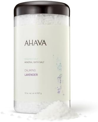 AHAVA Dead Sea Mineral Bath Salt- Intense Relaxation for Body & Mind, Elevates Moisture, Softens & Eases Sore Muscles, Enriched by Exclusive Dead Sea Salt & Osmoter blend, 32 oz