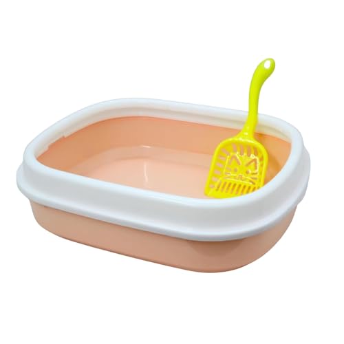 Image of Cature Cat Litter Tray Box with Free Scooper for Cat, Kitten & Bunnies (Pink)
