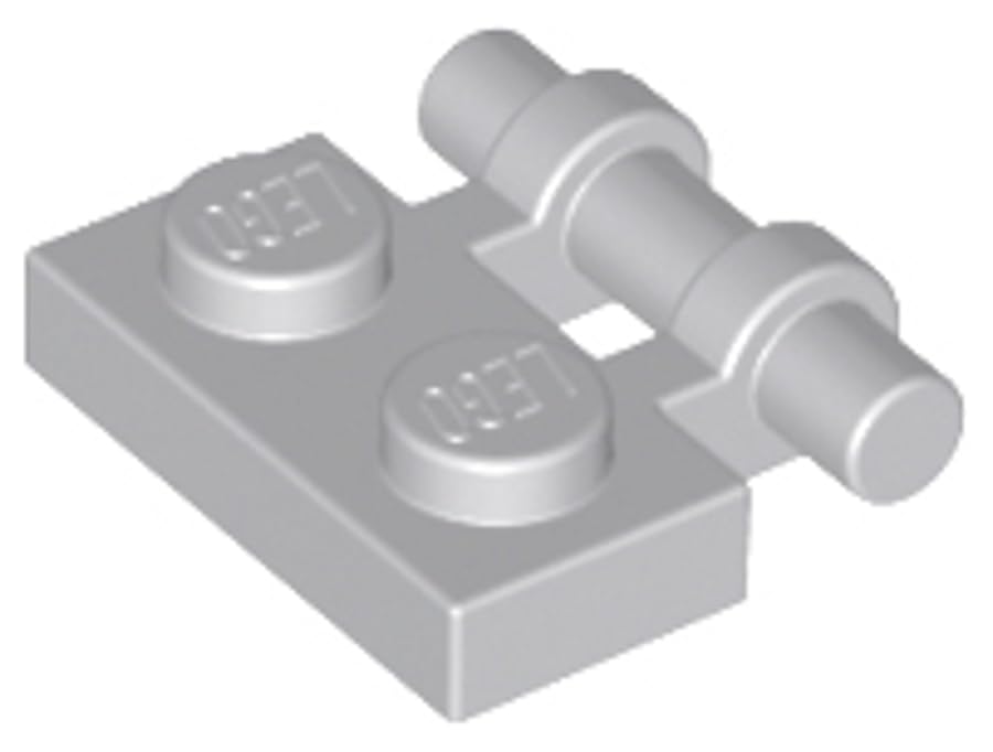 LEGO Plate, Modified 1 x 2 with Bar Handle on Side - Free Ends, Part 2540 (Light Bluish Gray, 50, Bricks) — image 1