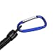 flexman Coiled Fishing Lanyard, Retractable Spring Elastic Rope Fishing Pole Tether Security Gear Tool with Stainless Steel Loops Rotating Buckles for Walking, Hiking, Camping (Blue)