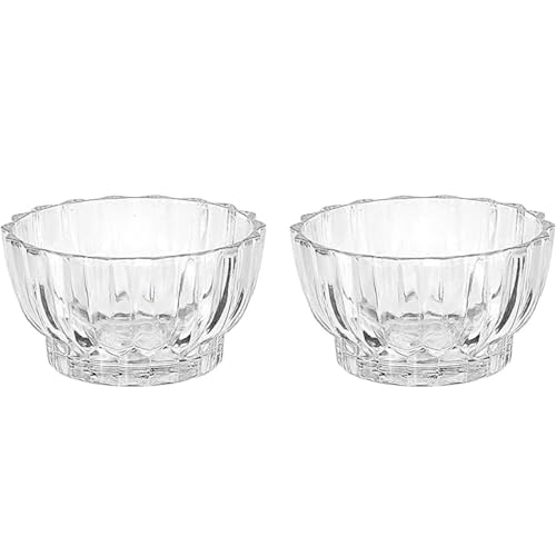 Image of Glass pots vases for Live Indoor Plants or Artificial Plants and Flowers - Transperant Clear Glass Bowl Round or Square Shape Pot Planter vase (Lotus Pot, 2)