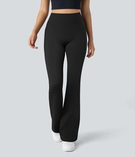OQQ Yoga Pants Women High Waist Butt Lifting Casual Soft Leg Flared Bottoms with Pockets4
