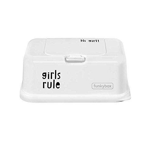 Funky Box FB24u00a0Funkyboxu00a0u0096u00a0Box for Wet Wipes, White Design Girls Rule
