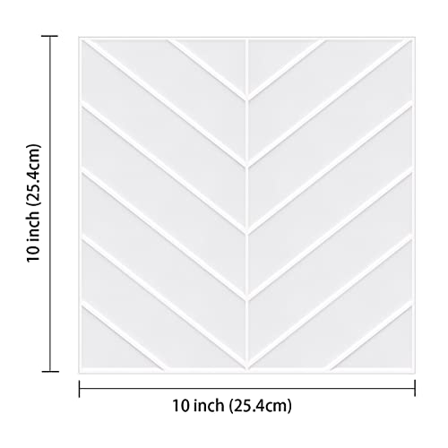 Peel And Stick Backsplash, Herringbone Tile Peel And Stick Backsplash, Self Adhesive Square Backsplash Tiles For Kitchen, Bathroom, Rv Ect(White, 10-Sheet) #TOP6