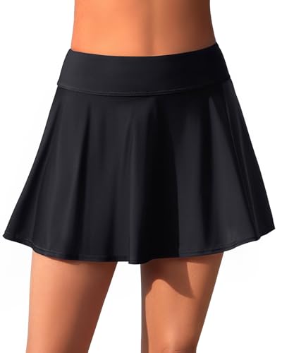 Aqua Eve Women Swim Skirt Tummy Control Swimsuit Skirt High Waisted Bathing Suit Bottom (Available in Plus)