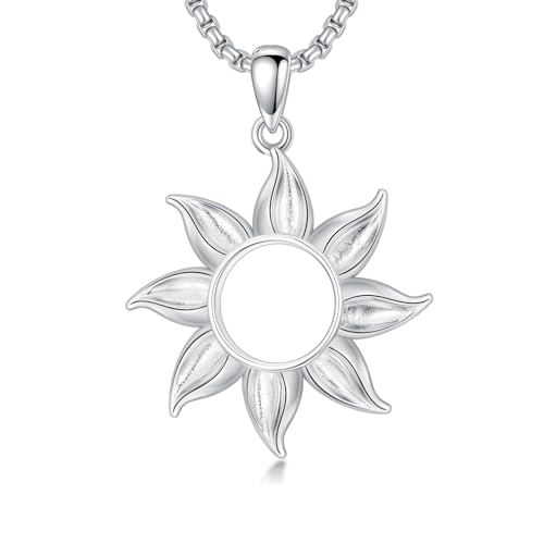 Pendentif chaîne solaire en argent 925 de haute qualité avec collier acier pour homme et femme