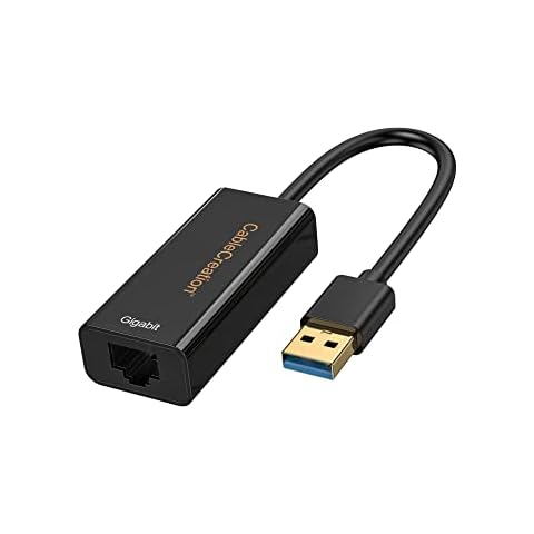 CableCreation USB to Ethernet, USB Network Adapter, USB to RJ45 Gigabit Ethernet Adapter, USB 3.0 to 10/100/1000 Gigabit Ethernet, No Driver Required, Black Cover