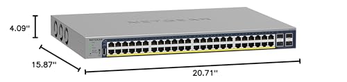 Image of NETGEAR 52-Port PoE Gigabit Ethernet Smart Switch (GS752TPP) - Managed, Optional Insight Cloud Management, 48 x PoE+ @ 760W, 4 x 1G SFP, Desktop or Rackmount