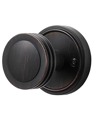 MRML Passage Door Knobs Oil Rubbed Bronze Door Knob, Kitchen Pantry Hall Closet Interior Vintage Door Knob, Zinc Alloy Door Knobs, 1 Pack