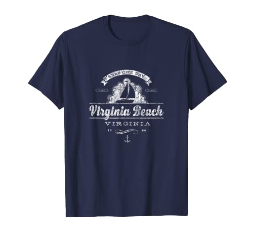 Virginia Beach VA - Camiseta náutica vintage Camiseta