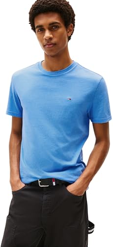 Tommy Jeans Herren T-Shirt Kurzarm Tee Rundhalsausschnitt, Blau (Copenhagen Blue Htr), M