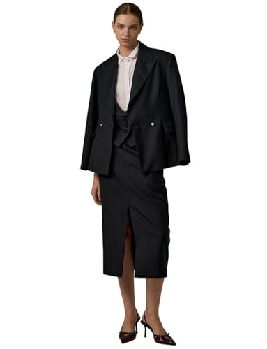 Smoking trois pièces femme luxe avec veste à revers en pointe et gilet de banquet haut de gamme