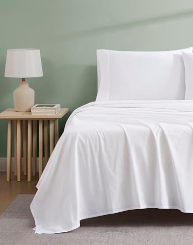 Linen Closet 100% Organic Cotton Queen Sheet 4-piece Set-Soft Percale Weave, Crisp, Cool Soft & Durable Breathable Bed Sheets, Deep Pockets Fit Mattresses up to 18"- Arctic White - Thumbnail 3