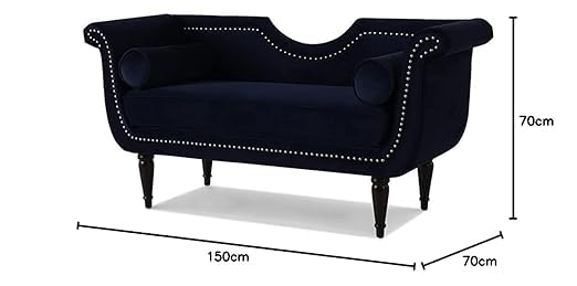 Image of Rosewood 2-Seater Settee Sofa Diwan Couch for Home and Living Room
