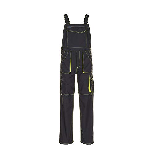 Planam 6230 Basalt Neon Latzhose - Farbe: Anthrazit/Gelb - Größe: 27