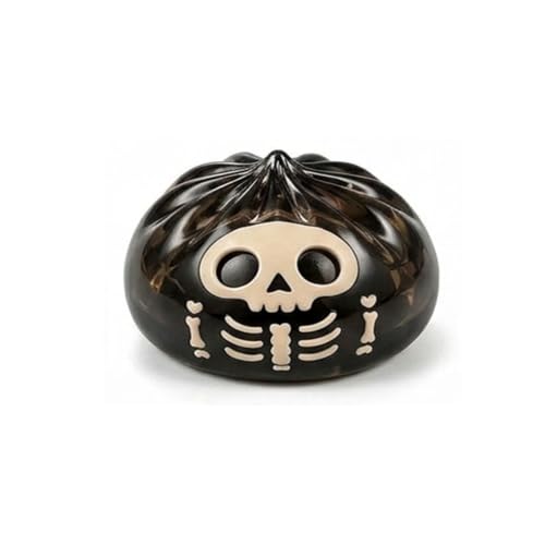 Halloween Glitter Dumpling Squishies Squeeze Toys, Spooky Bao Bun Slow Rise Squishies, Cute Halloween Ghosts Sensory Stress Balls for Adults, Anxiety Relief, Gifts (02# Black) — view 6