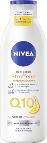 NIVEA Body Lotion Q10 Straffend + Vitamin C, Body Milk für straffere Haut & verbesserte Elastizität in 7 Tagen, Körpercreme mit purem Q10 und Vitamin C (250 ml)