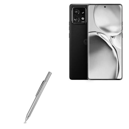 BoxWave Stylus Pen Compatible with Motorola Edge Plus (2023) - FineTouch Capacitive Stylus, Super Precise Stylus Pen - Metallic Silver