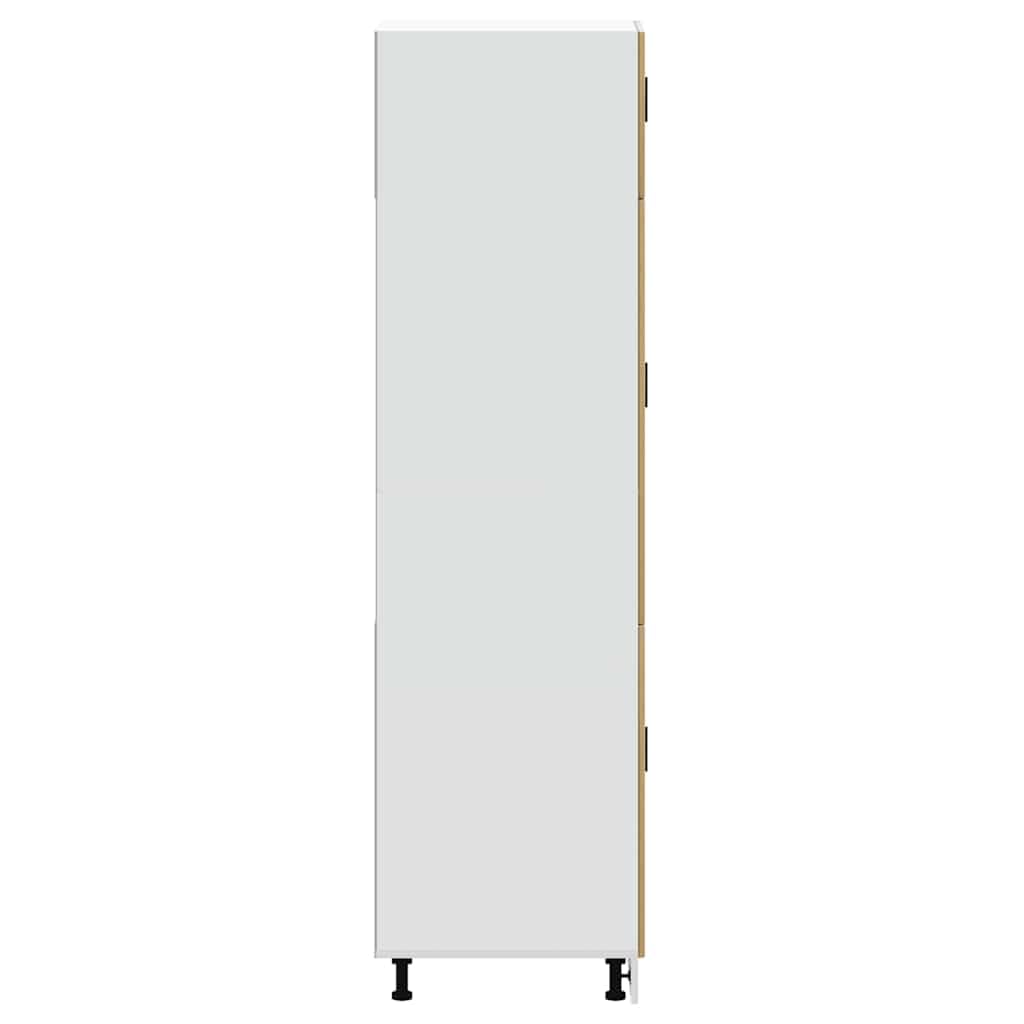 Porto Artisan - Mobile da cucina in legno di quercia Artisan, 60 x 57 x 207 cm, autoportante, con piedini regolabili, molto spazio per dispensa e sala da pranzo, ideale come credenza o credenza
