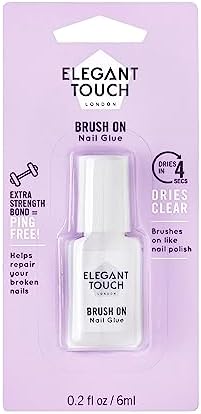 Elegant Touch Brush On Nail Glue Clear 6ml