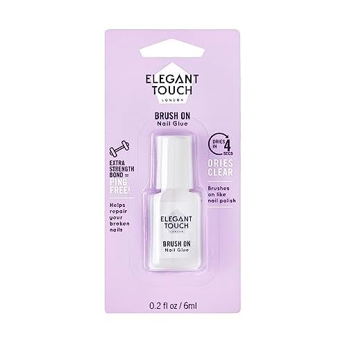 Elegant Touch Brush On Nail Glue Clear 6ml (Packaging may vary)