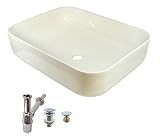 Sanitop-Wingenroth - Set lavabo in ceramica con stopper e sifone, 50 x 40 cm