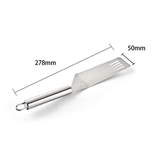 Bestonzon Pá de pizza de aço inoxidável, cortador de bolo, espátula, acessório para assar para casa,