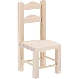 Décoration miniature pour maison de poupée : petite et non peinte, cette mini-chaise en bois peut servir à décorer une maquette de maison de poupée