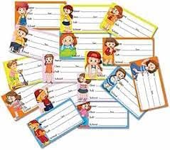 S*10® Princess Cartoon Name Slip Stickers for Kids Girls School Students Notebooks Labels L X H 8 X 4.4 Cms (Multicolored & Multiple modules) Numbar of PCs- (16)