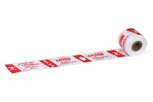 Image of Non-Adhesive Caution Tape Roll 3 Inch x 500 Meter | Red & White Barricade Warning Tape | Waterproof Polyethylene Safety Barrier Tape for Construction Sites, Hazard Zones & Restricted Areas