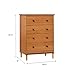Walker Edison Modern Tall 4-Drawer Solid Wood Dresser Bedroom Storage Drawer Organizer Closet Hallway, 40 Inch, Caramel