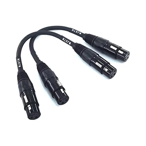 WJSTN Suanqi 3pin XLR Female Microphone Cable XLR to XLR Cables, Female to Female XLR Adapter Cable DMX Cable Patch Cords 2Pack (6in). Cover
