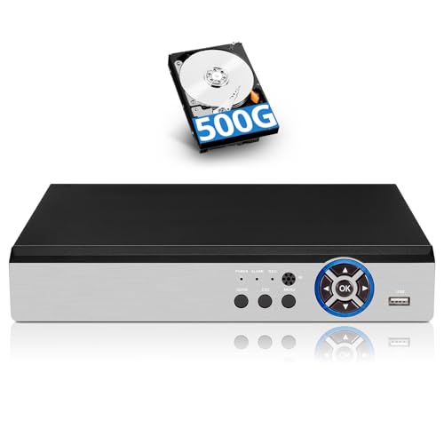 H.265+ 5MP 3K Lite 8 Channel CCTV DVR Recorder with 500G HDD,Hybrid Capability 6-in-1(CVBS/AHD/TVI/CVI/XVI/IP) Full 1080p HD Surveillance DVR for Security Camera, AI Human Detection, Alert Push