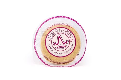 La Reina de las Tortillas | Gelbe Mexikanische Mais-Tortillas | Europäischer Marktführer in Mexikanischer Handwerksgastronomie | 32 Einheiten | 10cm | Ideal für Fajitas | Glutenfrei