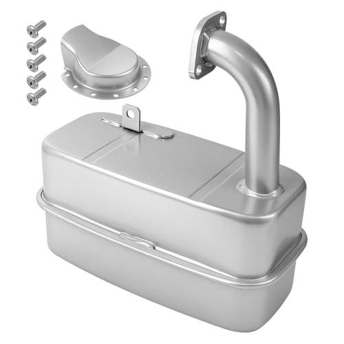 Image of GY22156 Exhaust Muffler, Replaces for GY21990 | Fits John Deere 107S D105 D110 E100 E110 X125 X126 X145 100 Series Tractors, Complete Installation Accessories Included