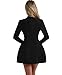 LuFeng Women's Long Sleeve Sexy Deep V Neck Zipper A-line Mini Dress Hollow Bodycon Night Out Party Dress