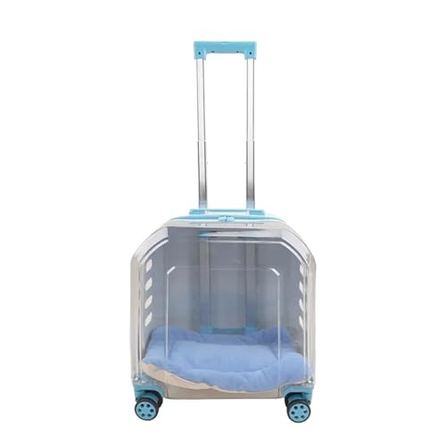 XZJPMT Transparent Cat Stroller 4 Wheels Sturdy Cheap Transport Puppy Carrier Trolley Case Pets Supplies