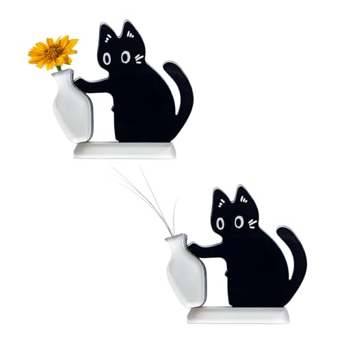 Imanes decorativos de gato negro MIUPOO, pack 2 piezas