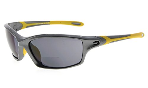 Image of Eyekepper Bifocal Sunglasses for Women Men, Rectangular Frame | Outdoor Sports Bifocal Reading Sunglass, with Readers Built in, Mens Tinted Sun Reader Bifocals, Ladies Cheater,Wrap Half Rim