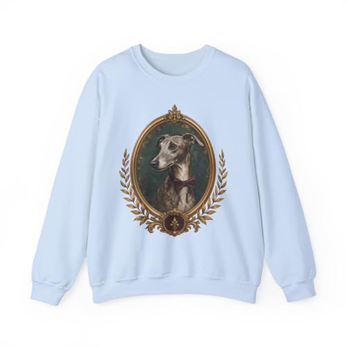 Regal Greyhound Sweatshirt Vintage Frame Dog Portrait Crewneck Pullover Antique