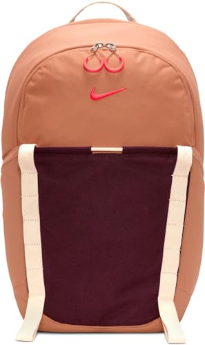 Nike Hike Day Pack (24L) Backpack Bag (Amber Brown/Night Maroon/Bright Crimson)2