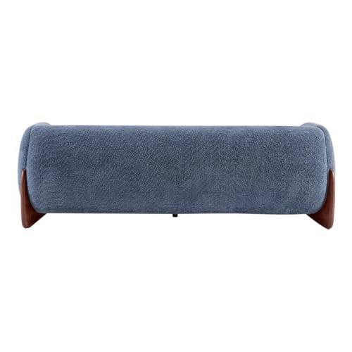 Image of Upholstered 3 Seater Sofa Three Seater Sofa with Wooden Legs for Living Room Hotels & Offices (3 Seater Blue)