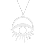 Genérico collar hombre.Colgante sencillo para mujeres colgante de amuleto circular irregularidad Sunburst Evil Eye