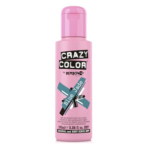 Crazy Color 4 Confezioni Tintura Per Capelli Semi-Permanente Crazy Color Blue Jade - Blu - 500 Gr