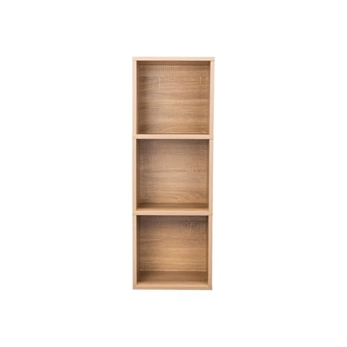 Image of Bookcase, Bookshelf, Freestanding Display Storage Shelves Open Bookcase for Bedroom, Small Bookshelf for Living Room and Office (White, 3 Tier Rectangle)