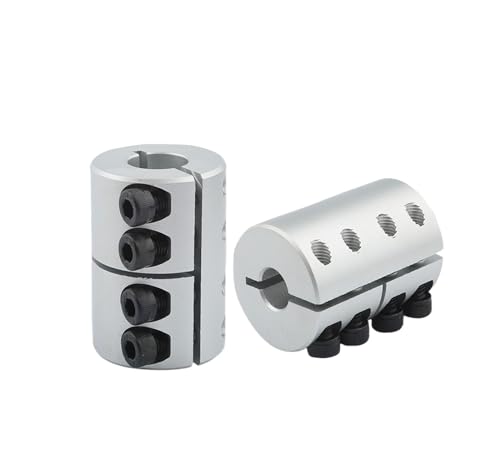 Rigid coupling,Stainless steel rigid coupling 1pcs Engraving Machine Coupling Rigid Aluminum Alloy Motor Ball Screw Coupling(D25L40 (6.35-8))