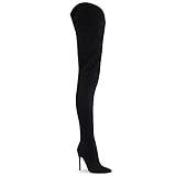  Pleaser COURTLY-4017 Damen, Wildlederimitat Schwarz, EU 38 (US 8)