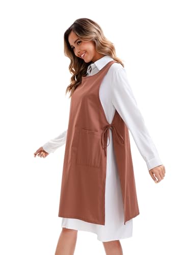 Nanxson Damen Bauwolle Schürze Kochschürze Gedruckte Küchenschürze mit 2 Taschen für Garten Baken Malerei